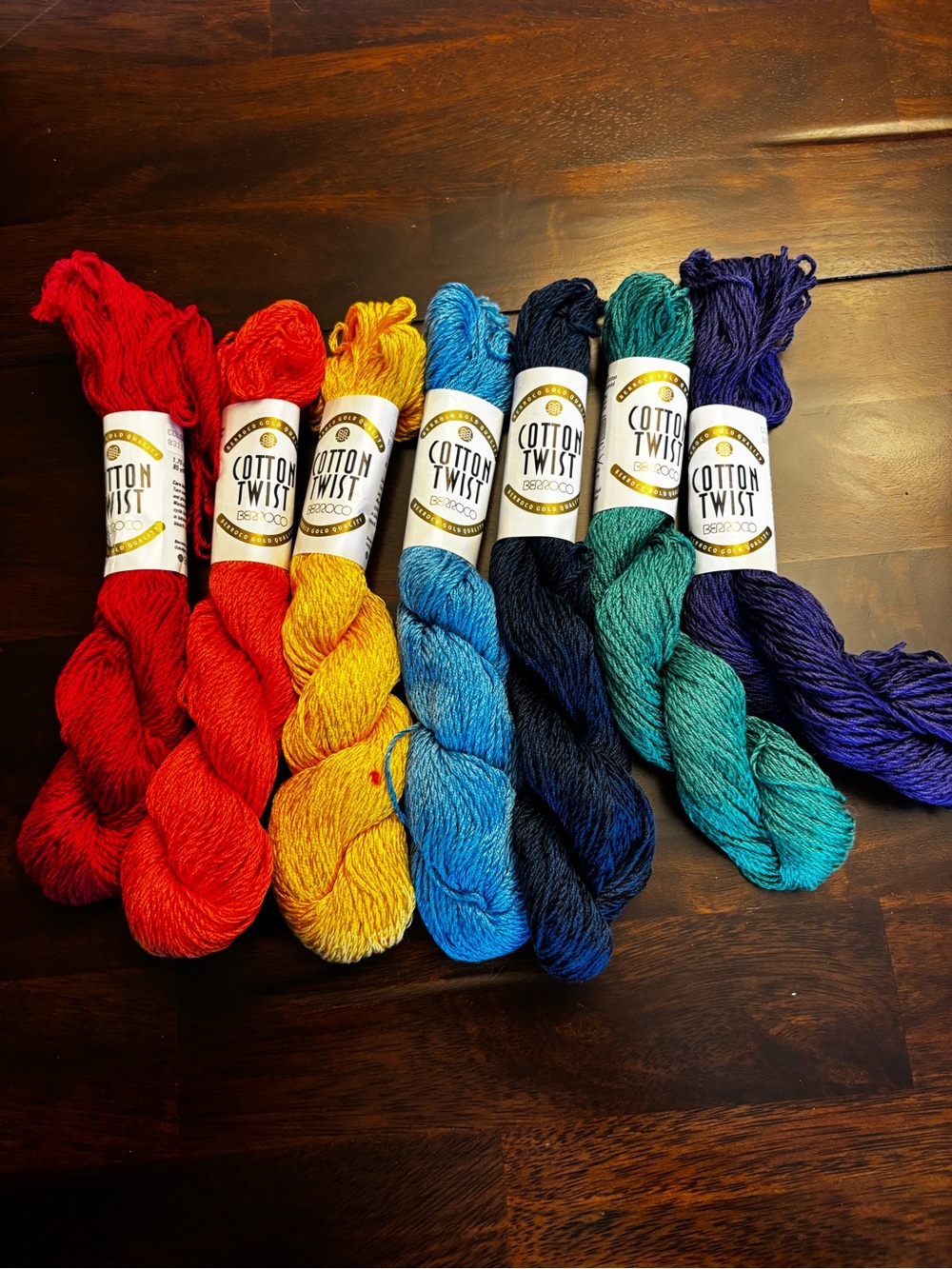 Berroco Cotton Twist yarn Lot of 7 multi colors-discontinued